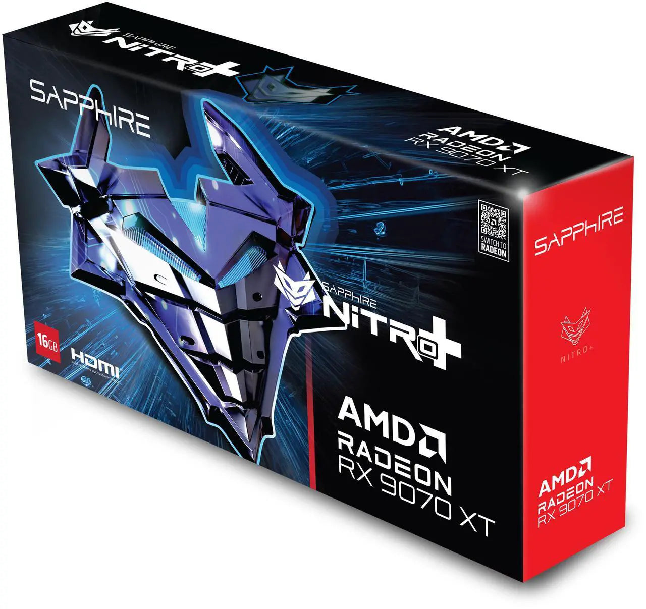 SAPPHIRE NITRO+ Radeon RX 9070 XT 16GB GDDR6 PCI Express 5.0 x16 ATX Graphics Card 11348-01-20G