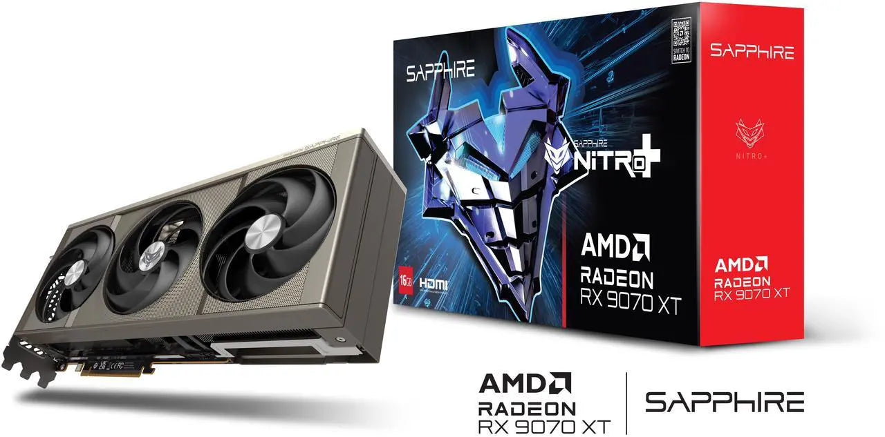 SAPPHIRE NITRO+ Radeon RX 9070 XT 16GB GDDR6 PCI Express 5.0 x16 ATX Graphics Card 11348-01-20G