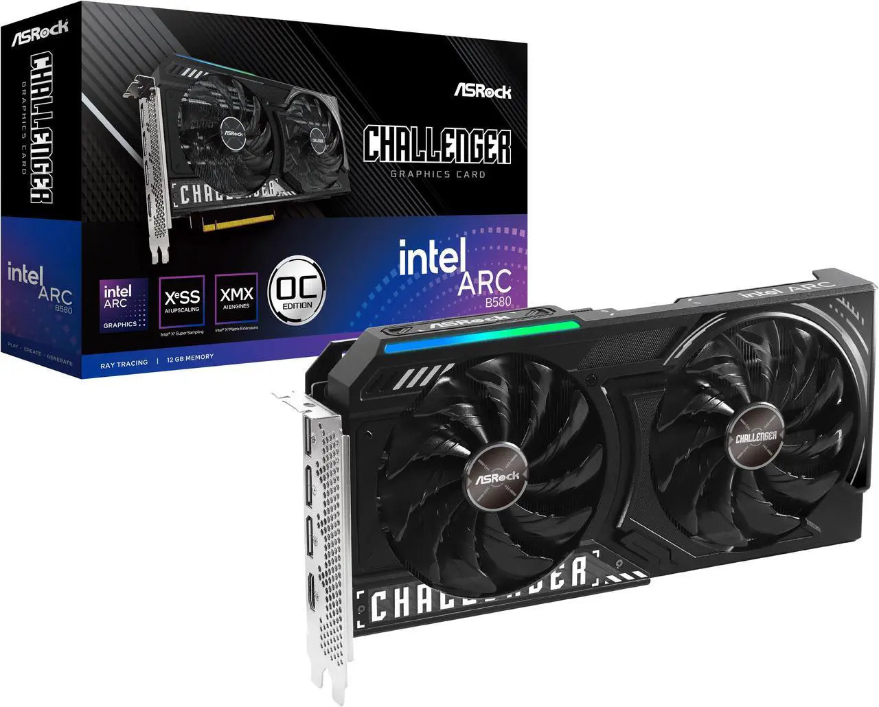 ASRock Challenger Arc B570 10GB GDDR6 PCI Express 4.0 x8 ATX Graphics Card B570 CL 10GO