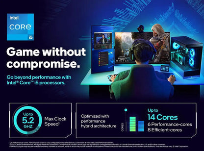 Intel Core i5-14400F - Core i5 14th Gen Raptor Lake 10-Core (6P+4E) LGA 1700 65W None Integrated Graphics Processor - BX8071514400F