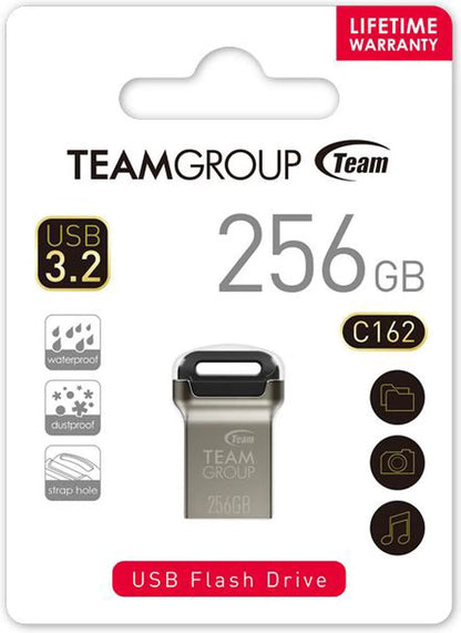 Team 256GB C162 USB 3.2 Gen 1 Flash Drive, Up to 140MB/s (TC1623256GB01)