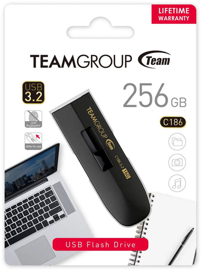 Team Group 256GB C186 USB 3.2 Gen 1 Flash Drive (TC1863256GB01)