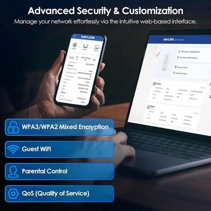 WAVLINK 5G NR SA NSA AX3000 WiFi 6 CPE Router with SIM Card Slot, Dual-Band Wi-Fi 6 Mesh Router, Qualcomn RM520N-GL Module, Gigabit WAN/LAN Ports, 9 x Internal Antennas, VPNs, WPA3 for Home & Office