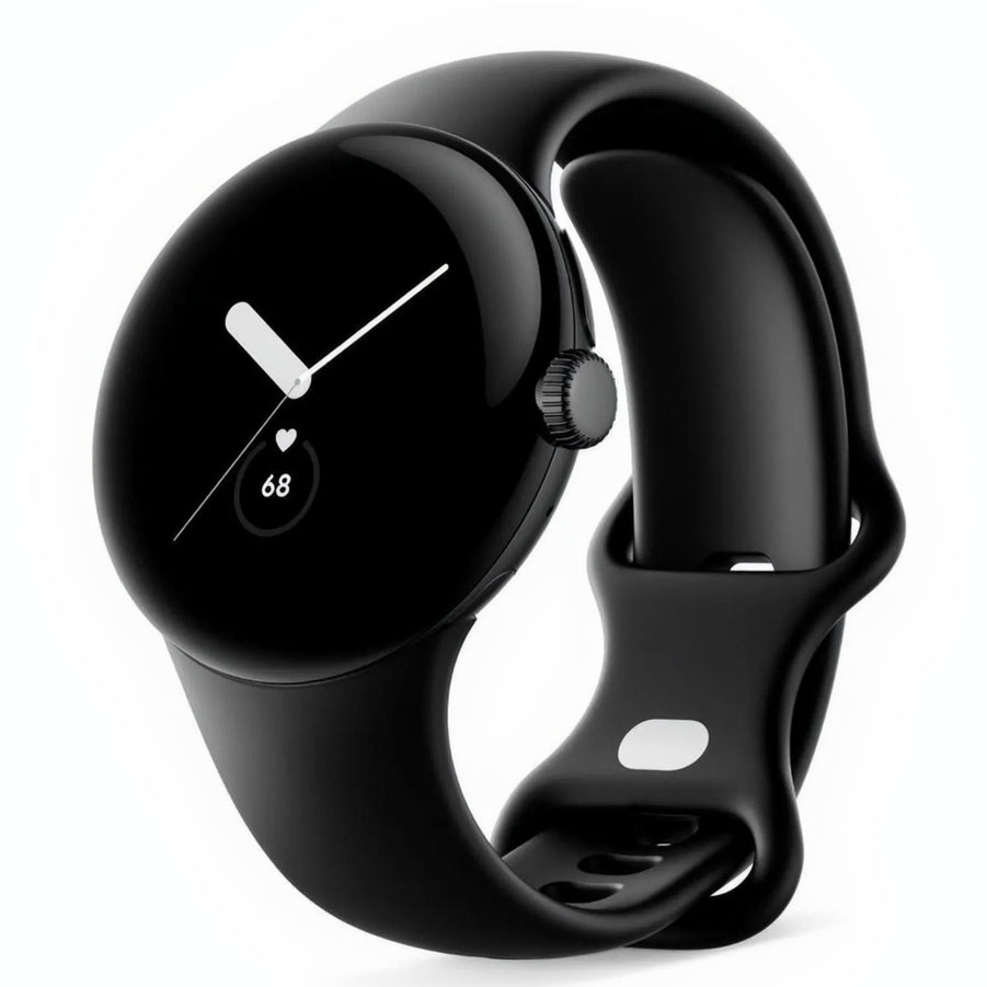 Google Pixel Watch 41mm Matte Black Stainless Steel (Bluetooth/Wi-Fi) with Obsidian Active Band (Grade A)