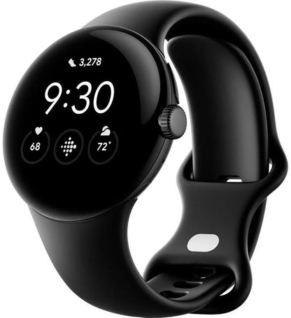 Google Pixel Watch 41mm Matte Black Stainless Steel (Bluetooth/Wi-Fi) with Obsidian Active Band (Grade A)