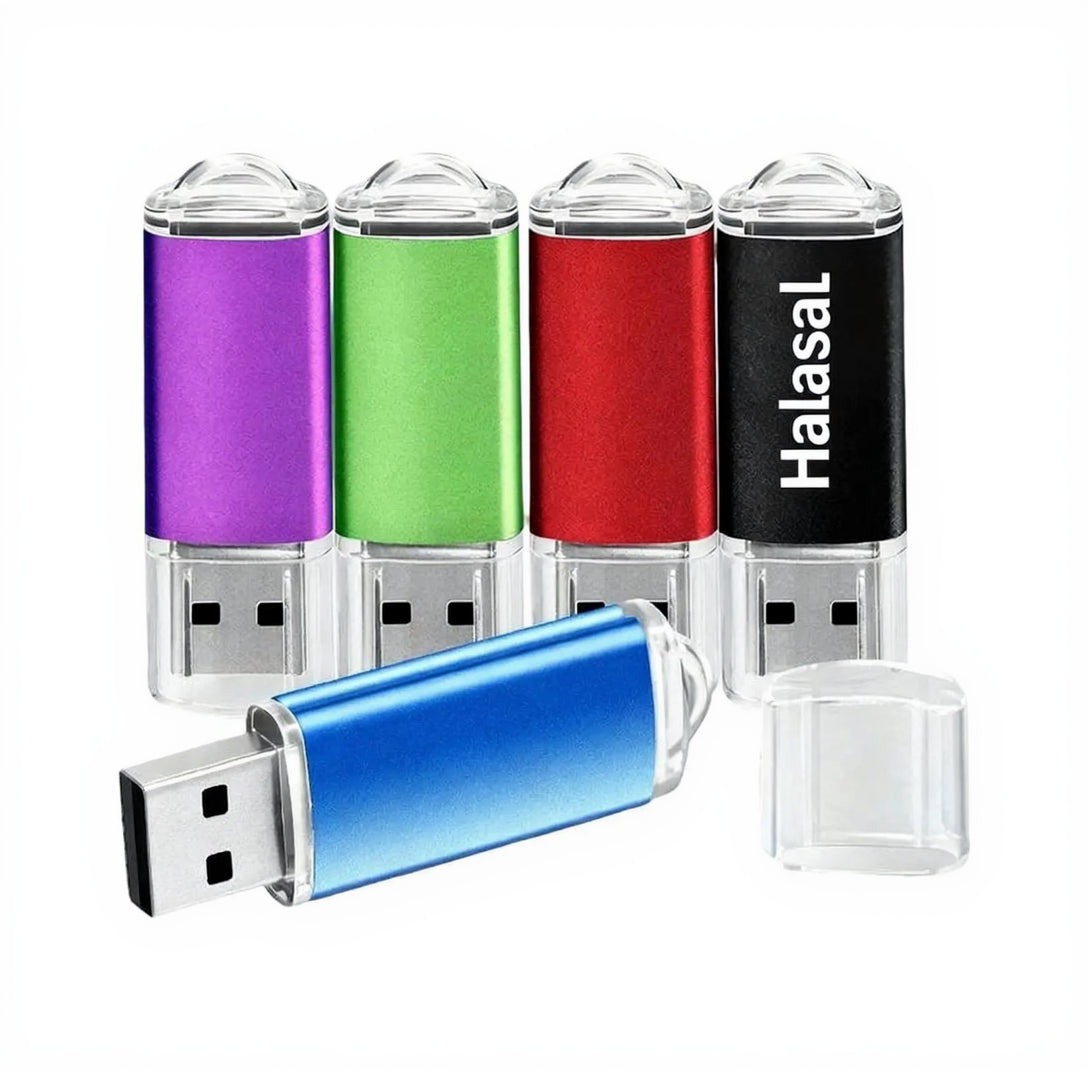 USB Flash Drive 5 Pack 64GB USB 2.0 Flash Drive Memory Stick USB Drive Jump Drive USB Storage Flash Drives Pen Drive Thumb Drives (5 Mixed Colors: Black Blue Green Red Purple)