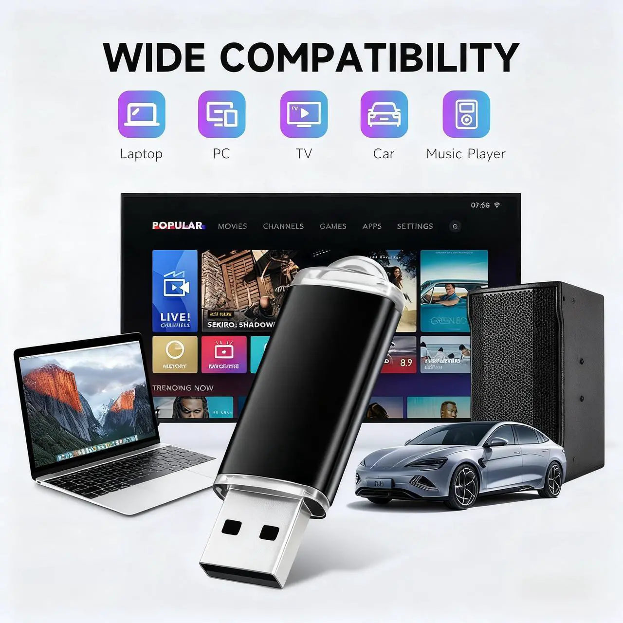 USB Flash Drive 5 Pack 64GB USB 2.0 Flash Drive Memory Stick USB Drive Jump Drive USB Storage Flash Drives Pen Drive Thumb Drives (5 Mixed Colors: Black Blue Green Red Purple)
