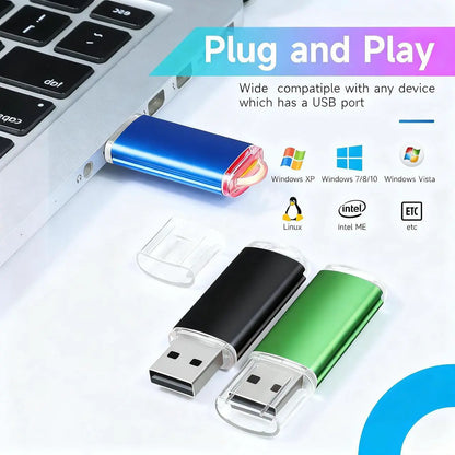 USB Flash Drive 5 Pack 64GB USB 2.0 Flash Drive Memory Stick USB Drive Jump Drive USB Storage Flash Drives Pen Drive Thumb Drives (5 Mixed Colors: Black Blue Green Red Purple)