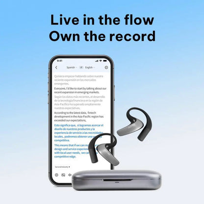 iFLYTEK AI Translation Earbuds, AI Interpreter Earbuds, Real-Time Bidirectional Voice Translation, 60+ Languages, Video and Call Translation, Wireless Bluetooth Translation Earbuds for Global Business