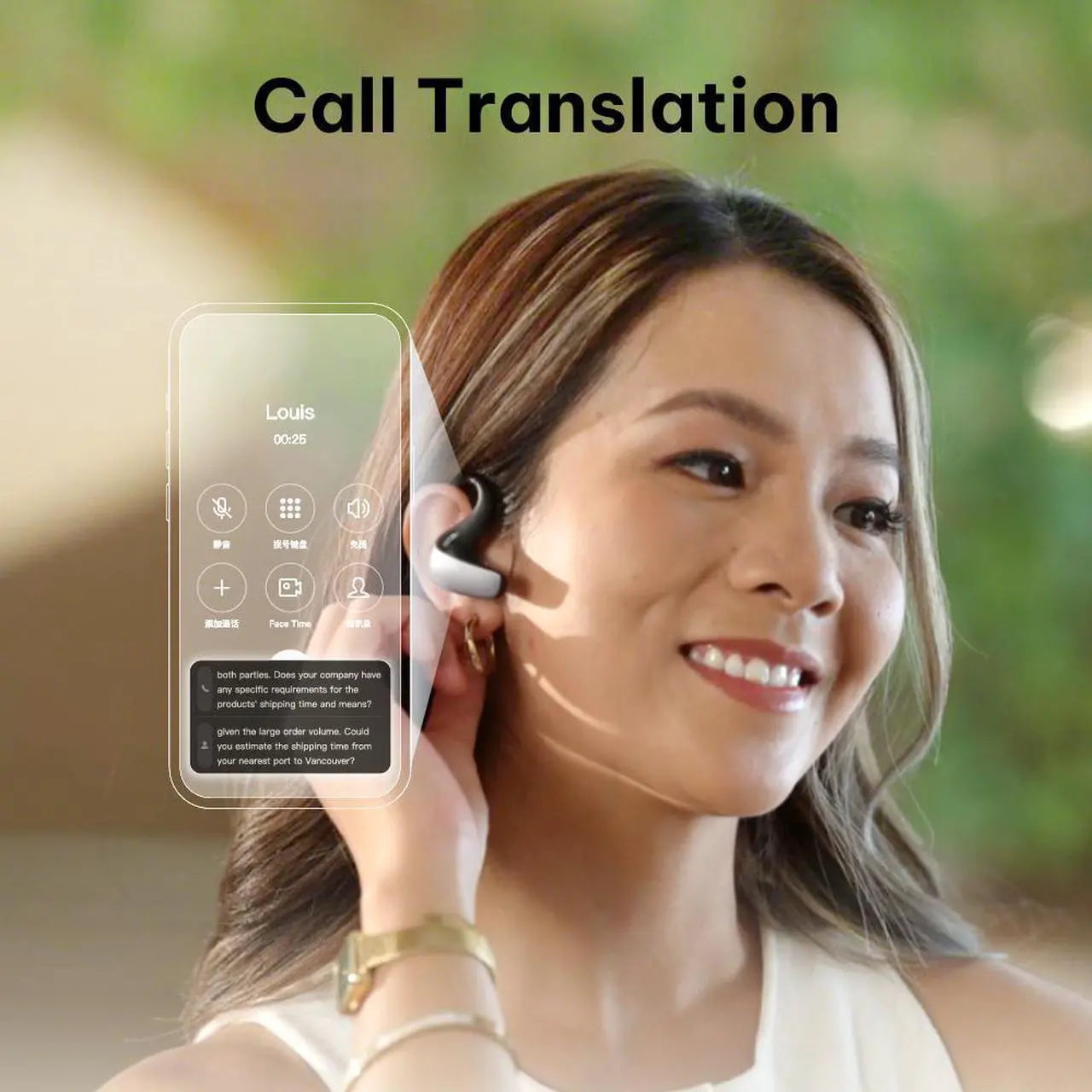 iFLYTEK AI Translation Earbuds, AI Interpreter Earbuds, Real-Time Bidirectional Voice Translation, 60+ Languages, Video and Call Translation, Wireless Bluetooth Translation Earbuds for Global Business