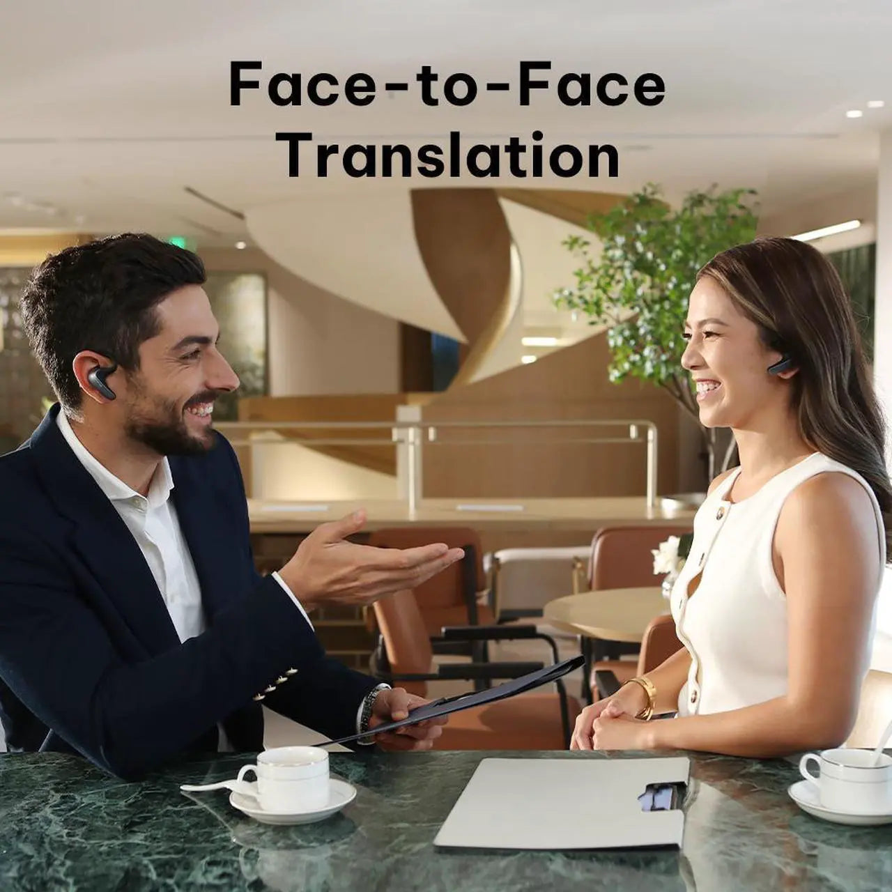 iFLYTEK AI Translation Earbuds, AI Interpreter Earbuds, Real-Time Bidirectional Voice Translation, 60+ Languages, Video and Call Translation, Wireless Bluetooth Translation Earbuds for Global Business