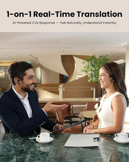 iFLYTEK AI Translation Earbuds, Auto Noise Cancelling, Bone Conduction Wireless Bluetooth Translation Earbuds, 60 Languages for Real-Time Face-to-Face Global Business Calls & Meetings and Travel