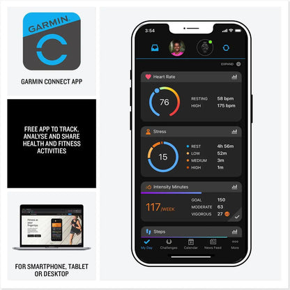 Garmin vivoactive 5 SPORTS & FITNESS Slate Aluminum Bezel with Black Case and Silicone Band Smartwatch 010-02862-10 - Slate