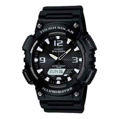CASIO Tough Solar Solar Sports Waterproof Electronic For Men Solar Powered Mens Black Analog AQ-S810W-1AVDF