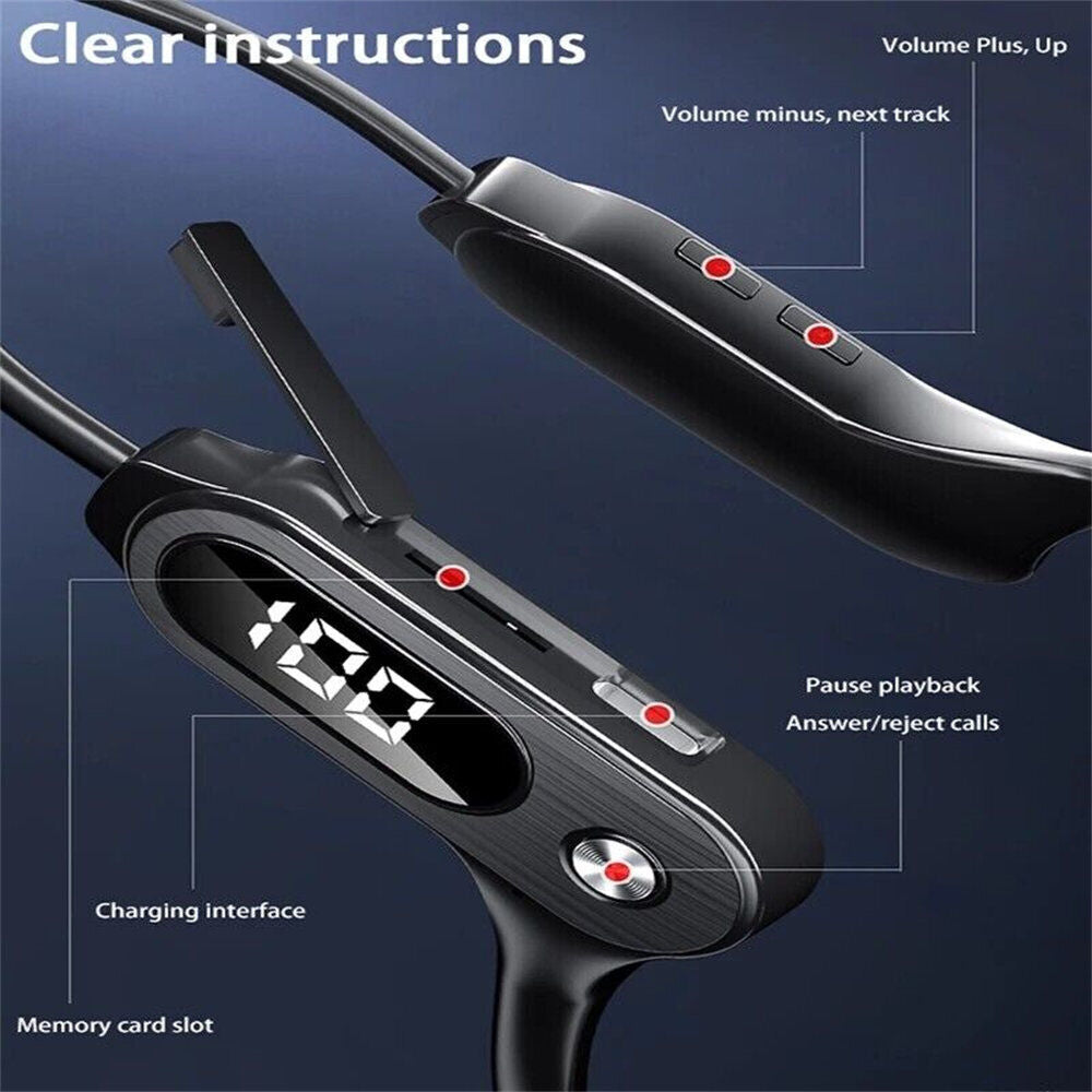 Bluetooth 5.3 Bone Conduction Headphones Wireless Outdoor Sport Headset Earbuds