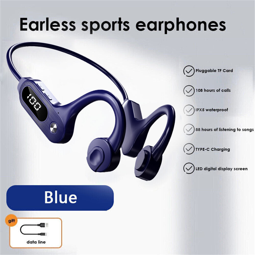 Bluetooth 5.3 Bone Conduction Headphones Wireless Outdoor Sport Headset Earbuds