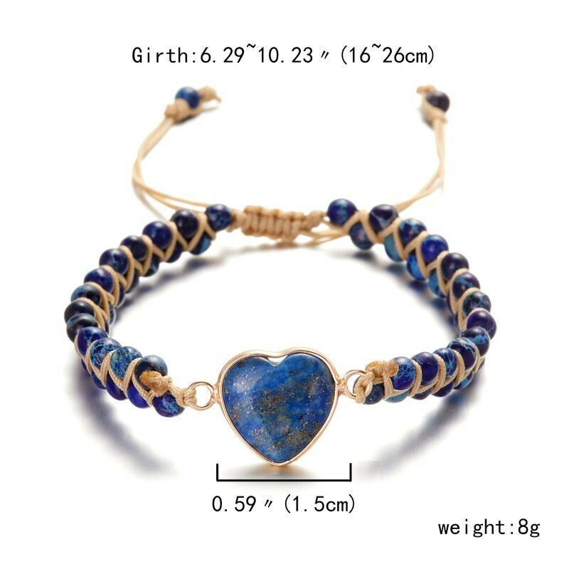 Handmade Natural Stone Braided Beads Bracelet Adjustable Bangle Women Jewellery