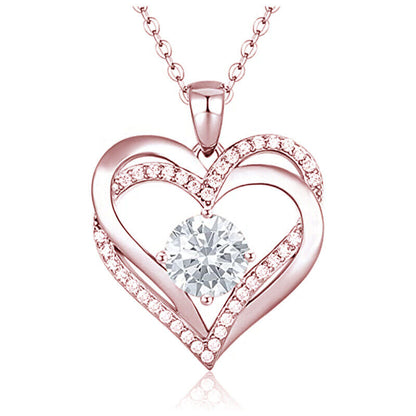 925 Silver Filled Necklace Pendant Fashion Women Cubic Zircon Wedding Jewelry