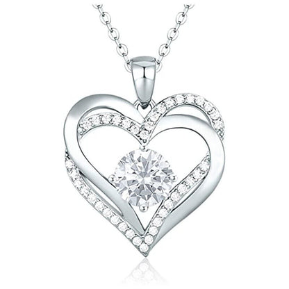 925 Silver Filled Necklace Pendant Fashion Women Cubic Zircon Wedding Jewelry