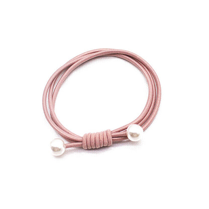 1PCS Simple Knotted Pearls Hair Ring Hair Ties Ponytail Rubber Band Hair Rope