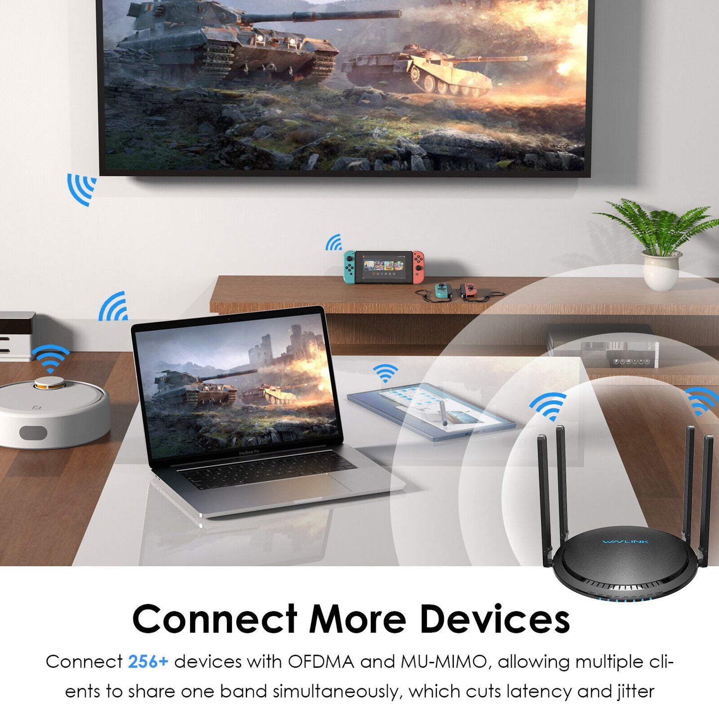 Ax3000 Wi Fi 6 Router Gigabit Dual Band Wireless Router W/mu-Mimo Touch Link Ofdma