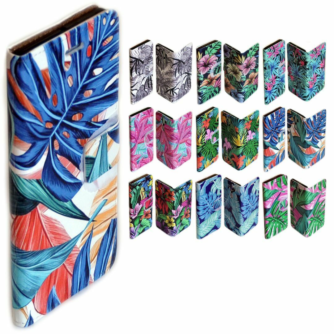 For Apple iPhone Series Tropical Leaf Pattern Wallet Mobile Phone Case Cover #1