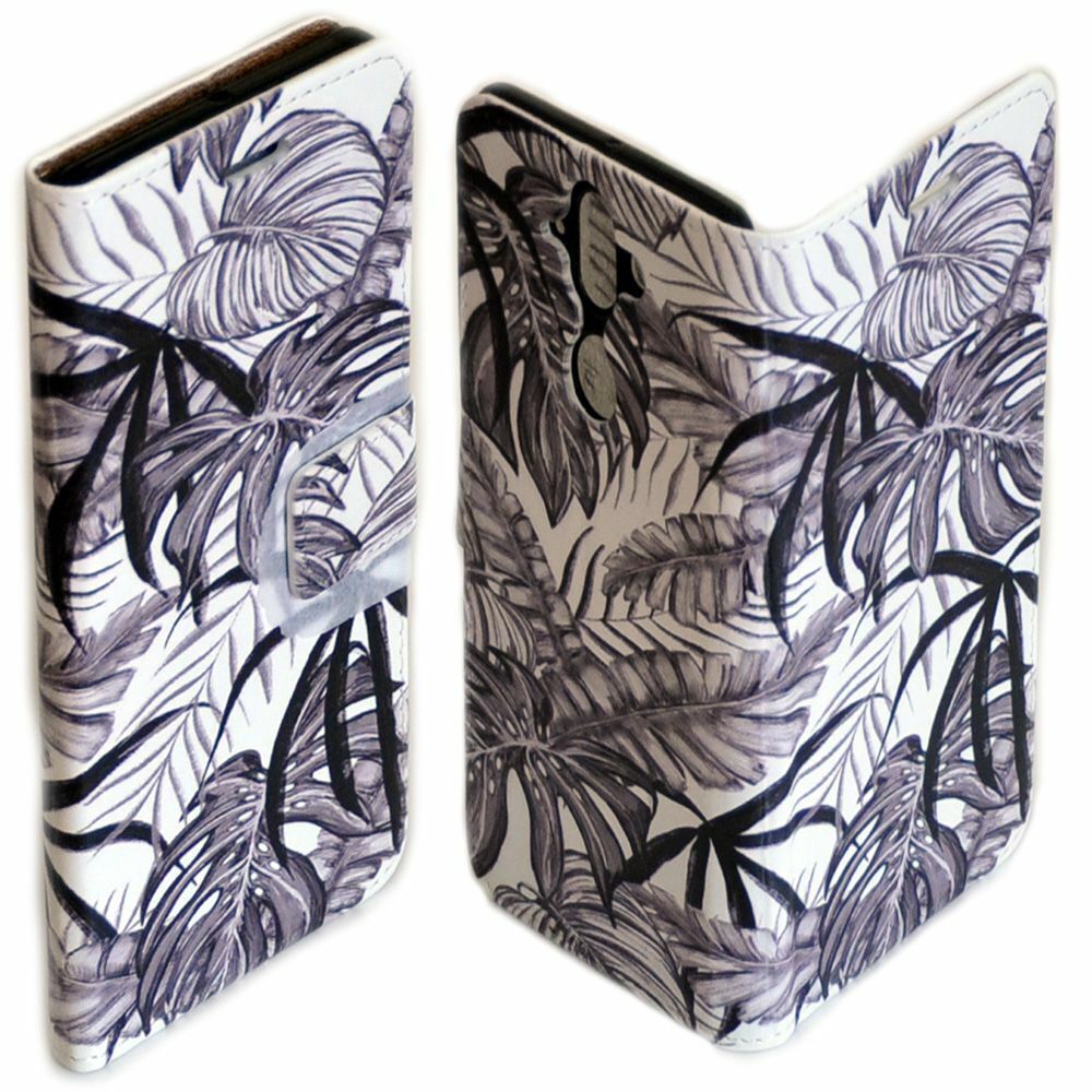 For Apple iPhone Series Tropical Leaf Pattern Wallet Mobile Phone Case Cover #1