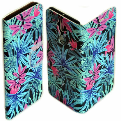 For Apple iPhone Series Tropical Leaf Pattern Wallet Mobile Phone Case Cover #1