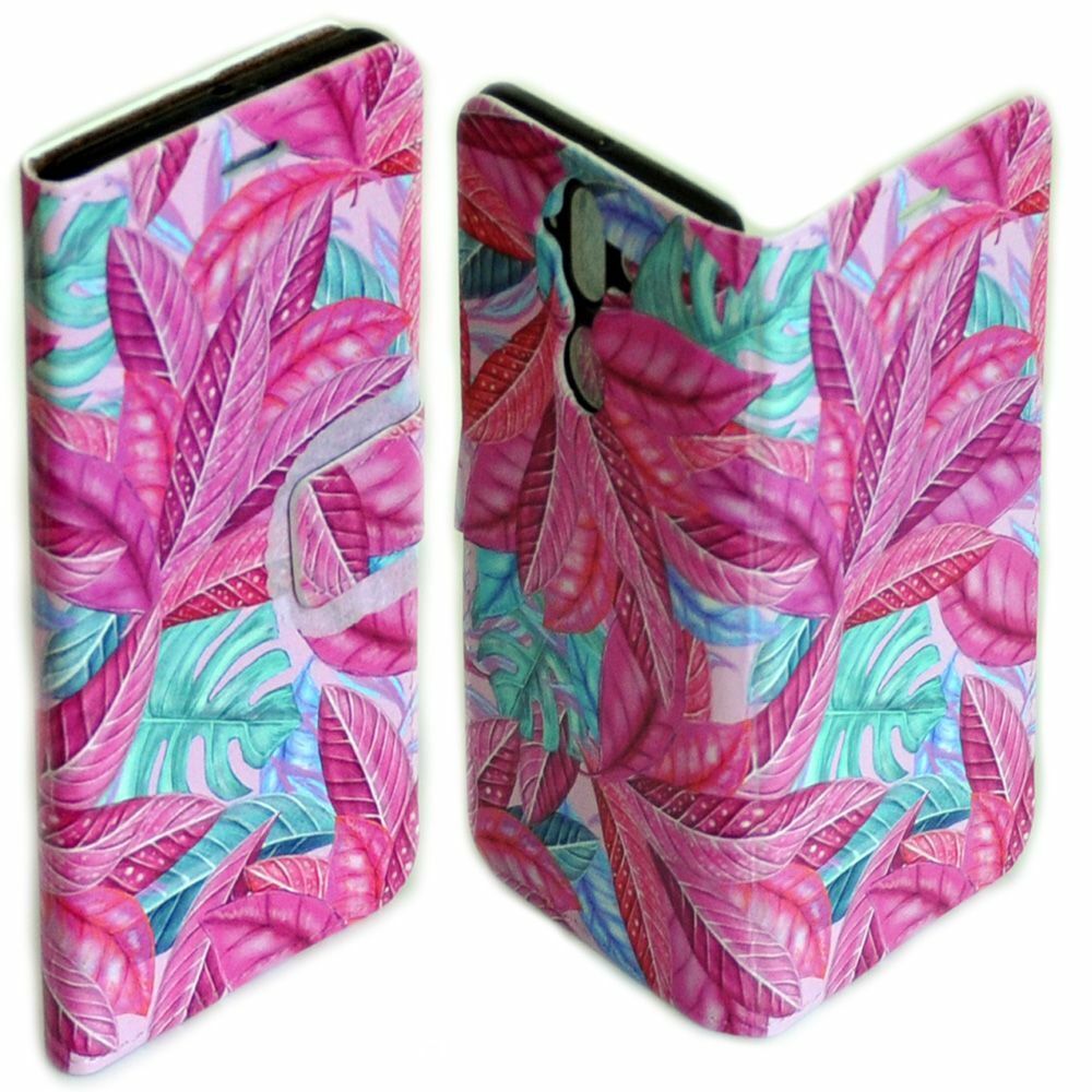 For Apple iPhone Series Tropical Leaf Pattern Wallet Mobile Phone Case Cover #1