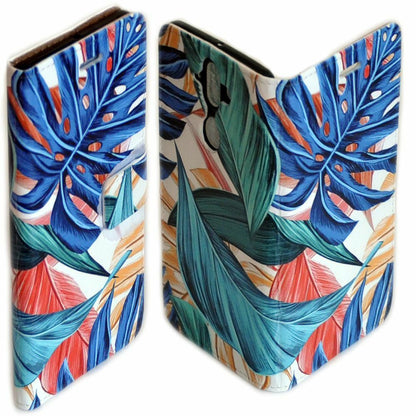 For Apple iPhone Series Tropical Leaf Pattern Wallet Mobile Phone Case Cover #1